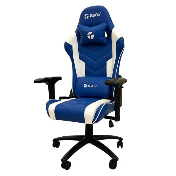 Teros TE8126B Silla Gamer TE-8126B, Azul Y Blanco