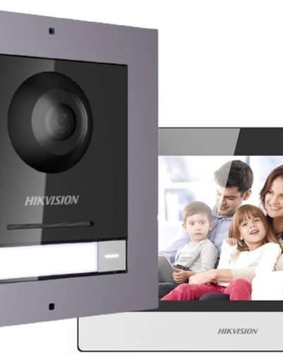  HIKVISION DS-KIS602(B) Kit de intercomunicador IP modular incluye DS-KD8003 + DS-KH6320 + switch PoE + tarjeta SD 