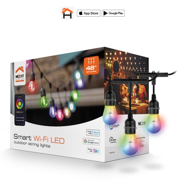  NEXXT NHB-O100 guirnalda de luces inteligente Wi‑Fi RGB para interior/exterior 