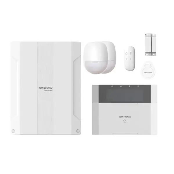  HIKVISION PHA64-KIT Kit alarma híbrida DS-PHA64 panel 8 zonas cableadas expandible a 64 con dispositivos incluidos 