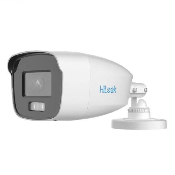 HILOOK THC-B229-MS Cámara bala analógica ColorVu 2MP 1080P 24/7 color lente 2.8mm luz blanca 40m audio cuerpo metálico TVI/AHD/CVI/CVBS