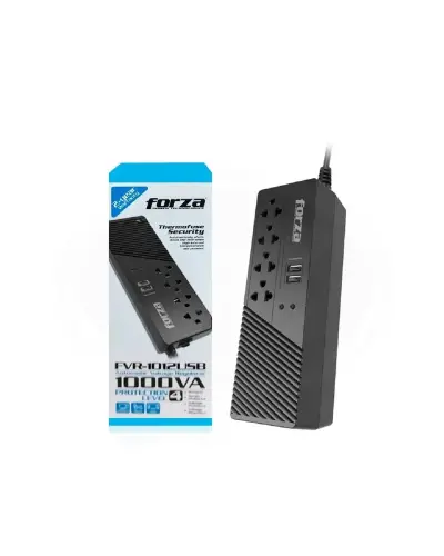  FORZA FVR-1012USB Regulador automático voltaje 1000VA/500W 4 salidas AC 2 USB 220V 